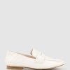 Edward Meller Finlay Moccasin With Collapsible Back In Offwhite Calf New