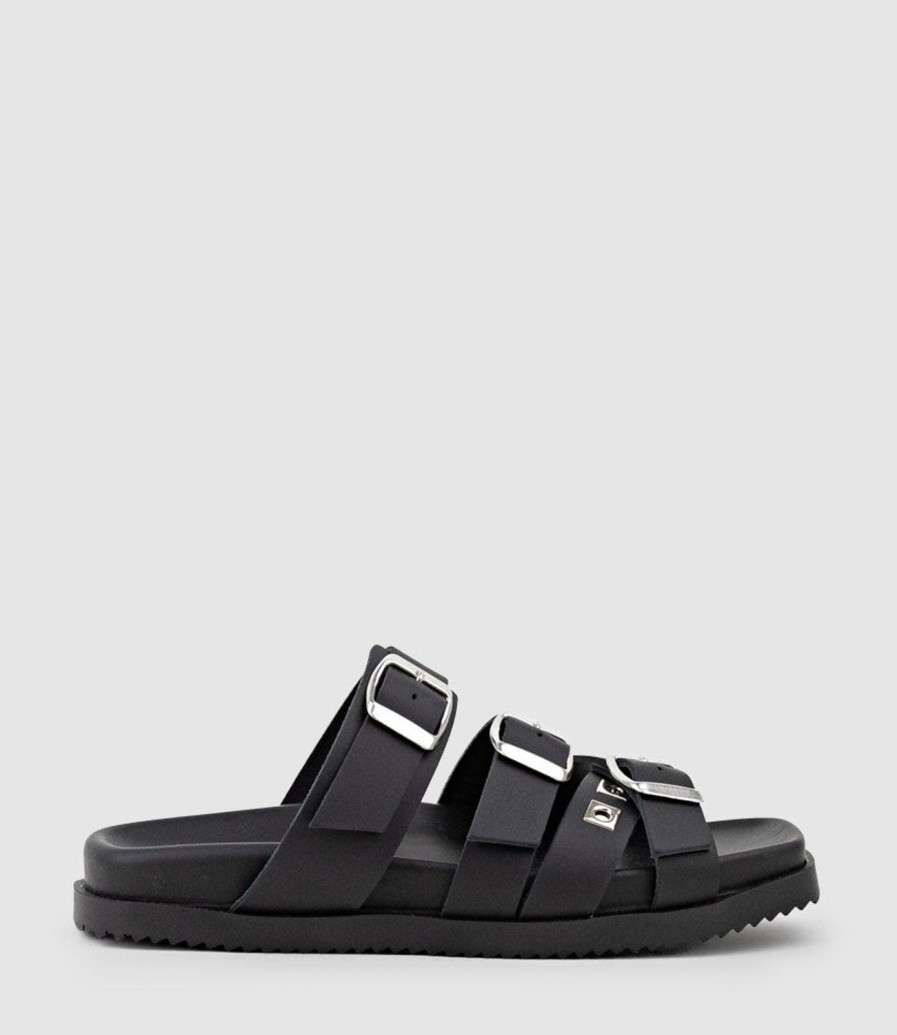 Edward Meller Klover Multi-Strap Buckle Slide In Black Best