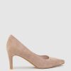 Edward Meller Adria 75Mm Pointed Toe Pump In Nude Suede Hot