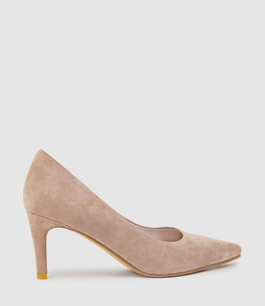 Edward Meller Adria 75Mm Pointed Toe Pump In Nude Suede Hot