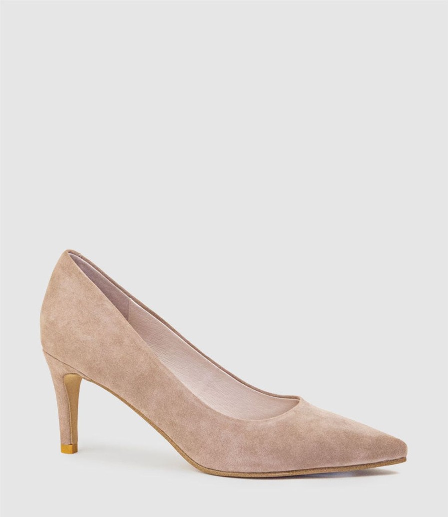 Edward Meller Adria 75Mm Pointed Toe Pump In Nude Suede Hot