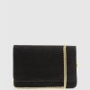 Edward Meller Nya Structured Crossbody Bag In Black Suede New