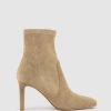 Edward Meller Zenas85 Square Toe Ankle Boot In Camel Suede New