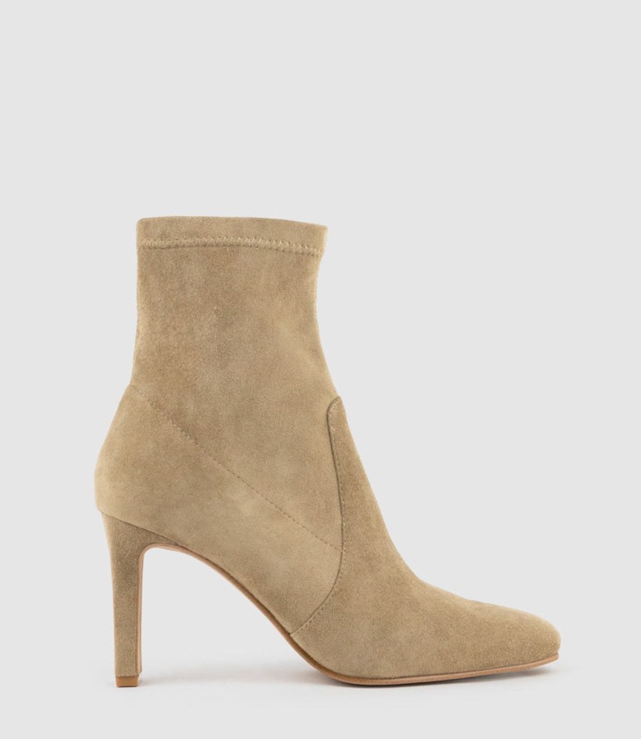 Edward Meller Zenas85 Square Toe Ankle Boot In Camel Suede New