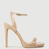 Edward Meller Whisper110 Single Strap Platform Sandal In Nude Patent Wholesale