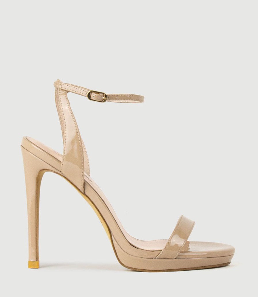 Edward Meller Whisper110 Single Strap Platform Sandal In Nude Patent Wholesale