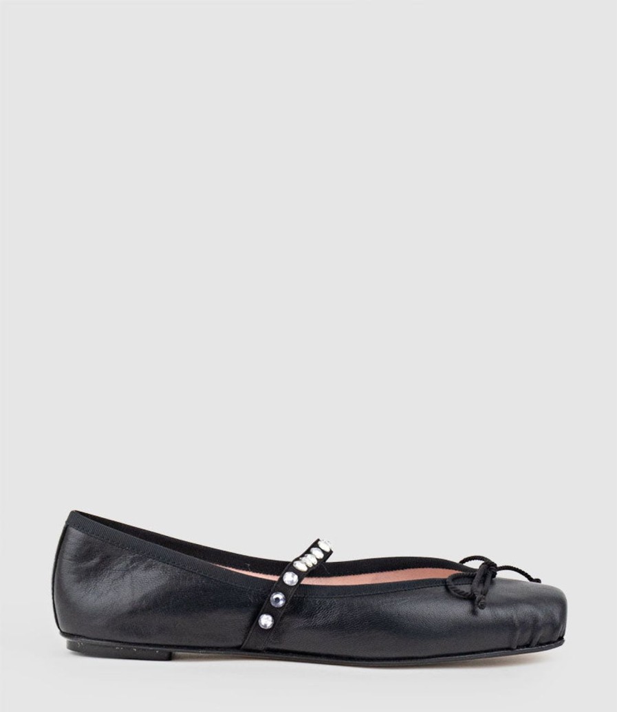 Edward Meller Emelio Ballet With Crystal Strap In Black Online