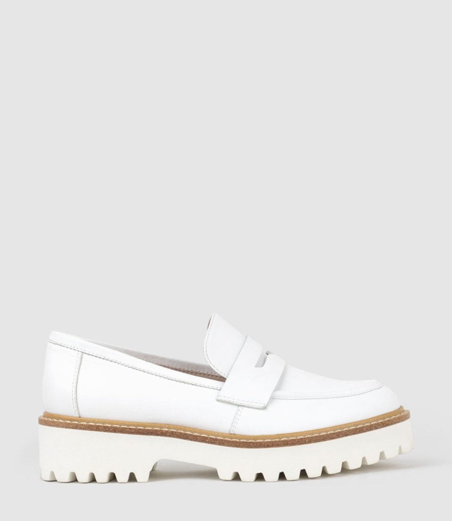 Edward Meller Gillian Moccasin On Chunky Sole In Offwhite Best