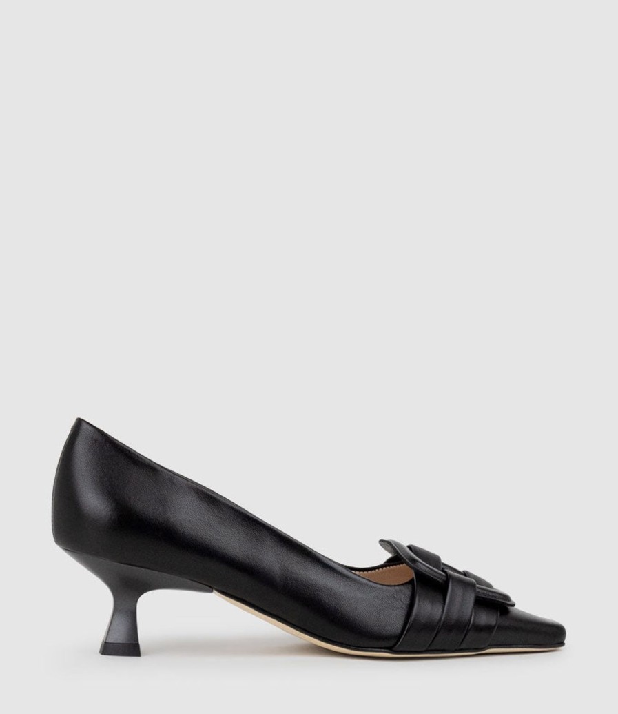 Edward Meller Destra60 Pointed Pump With Buckle In Black Online