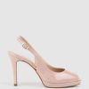 Edward Meller Dalina100 Slingback Platform Pump In Nude Patent Hot