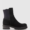 Edward Meller Colette Ankle Boot With Micro Stretch Back In Black Suede Clearance