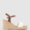 Edward Meller Moire Crochet Espadrille In Tan New