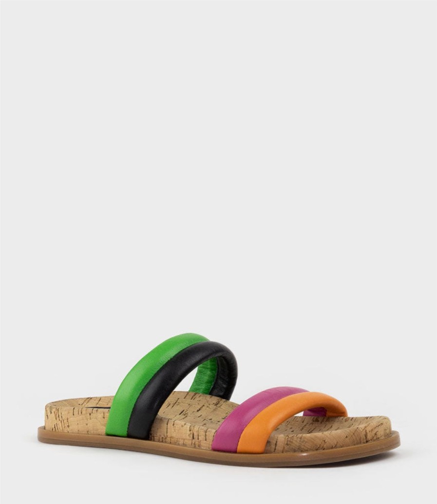 Edward Meller Kinala Two Strap Slide On Unit In Colour Multi Clearance