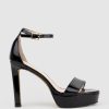 Edward Meller Sydney110 Single Strap Platform Sandal In Black Patent Best