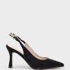 Edward Meller Azalia85 Slingback Pump With Diamond Band In Black Suede Online