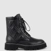 Edward Meller Yasmin Quilted Lace Up Boot In Black Hot