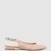 Edward Meller Ebony Flat Slingback With Diamond Band In Nude Suede Wholesale