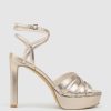 Edward Meller Syren110 Ankle Wrap Platform Sandal In Rosegold Wholesale