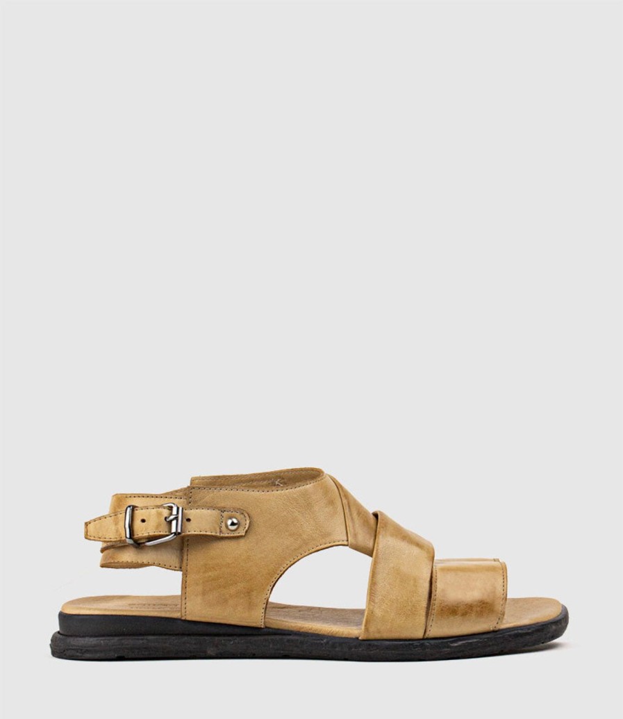 Edward Meller Sia Open Toe Enclosed Sandal In Sand Clearance