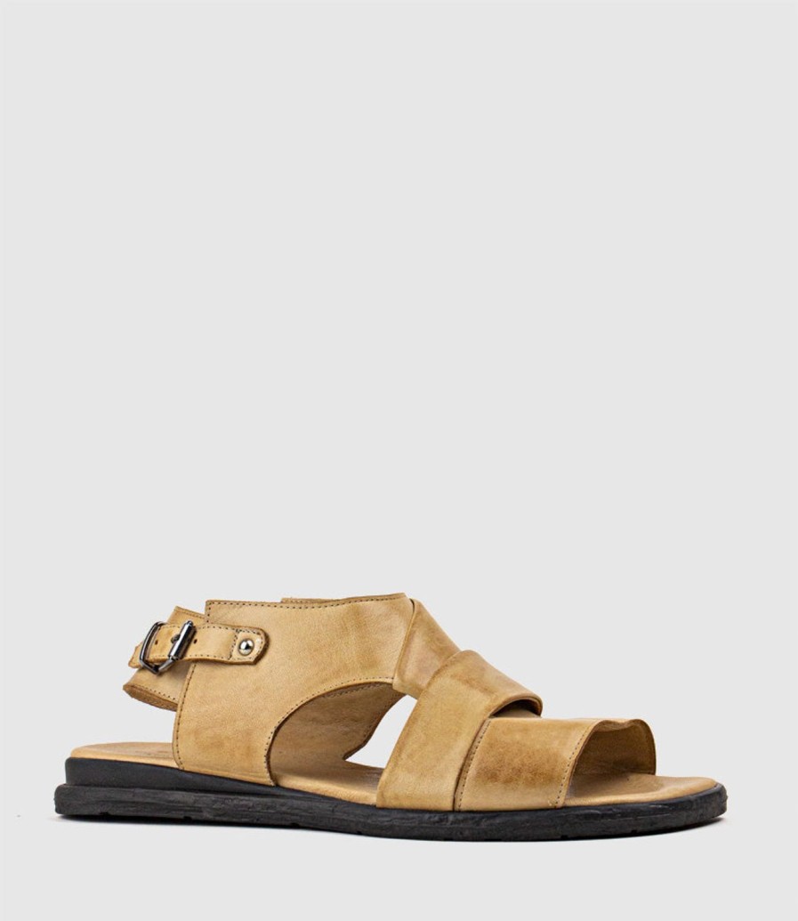 Edward Meller Sia Open Toe Enclosed Sandal In Sand Clearance