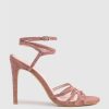 Edward Meller Whimsy100 Multi Strap Sandal In Dusty Rose Suede Hot