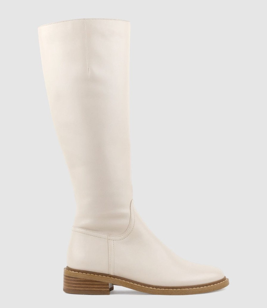 Edward Meller Vasper30 Knee High Boot In Offwhite Clearance