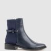 Edward Meller Warner30 Half And Half Ankle Boot In Navy Calf Hot