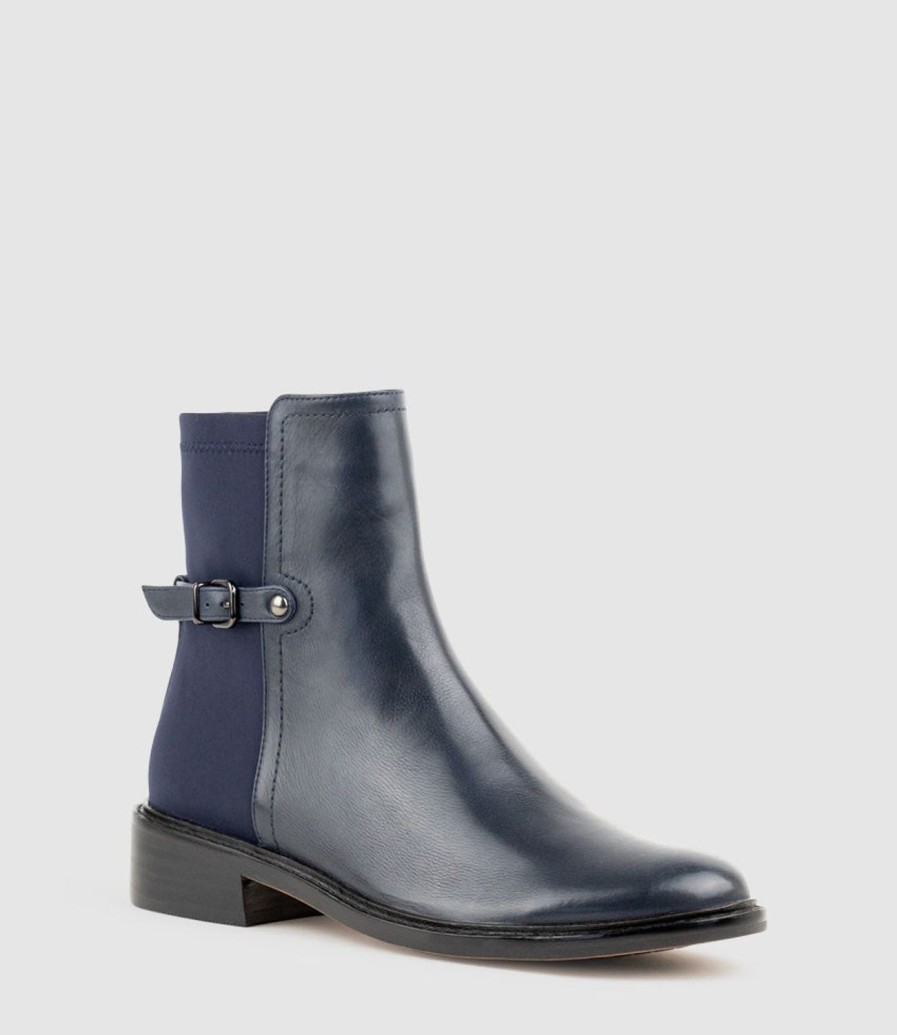 Edward Meller Warner30 Half And Half Ankle Boot In Navy Calf Hot