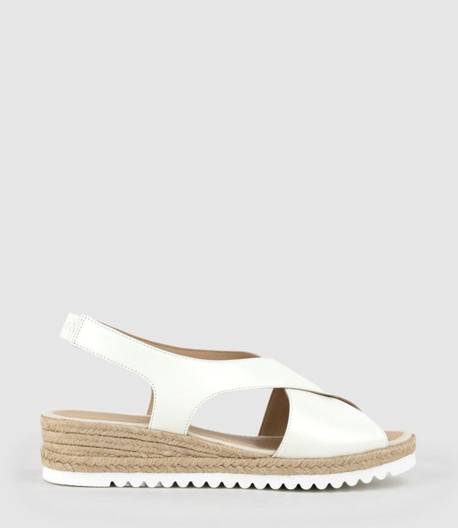 Edward Meller Merinda Crossover Sandal Espadrille In Offwhite Clearance