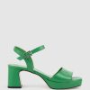 Edward Meller Roe65 Platform Sandal In Green Clearance