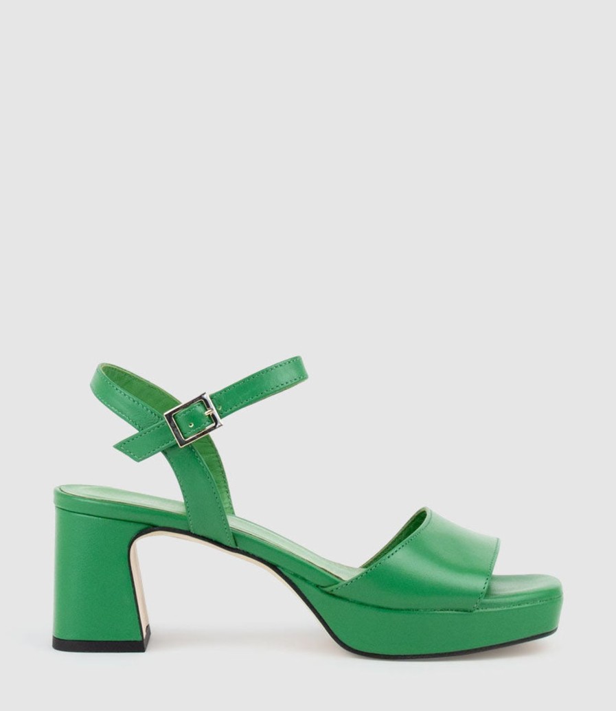 Edward Meller Roe65 Platform Sandal In Green Clearance