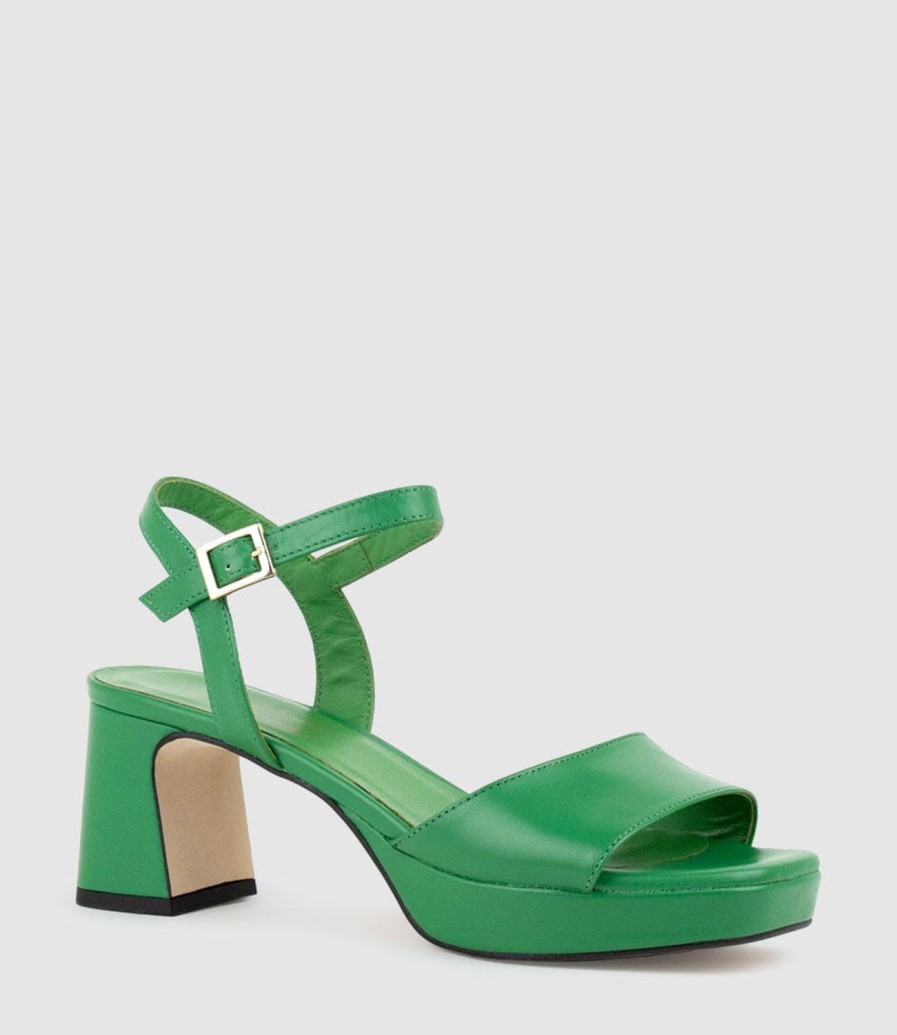 Edward Meller Roe65 Platform Sandal In Green Clearance