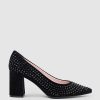 Edward Meller Andara75 Pump With Crystals In Black Suede Wholesale