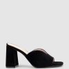 Edward Meller Kathy85 V Throat Slide In Black Suede Hot