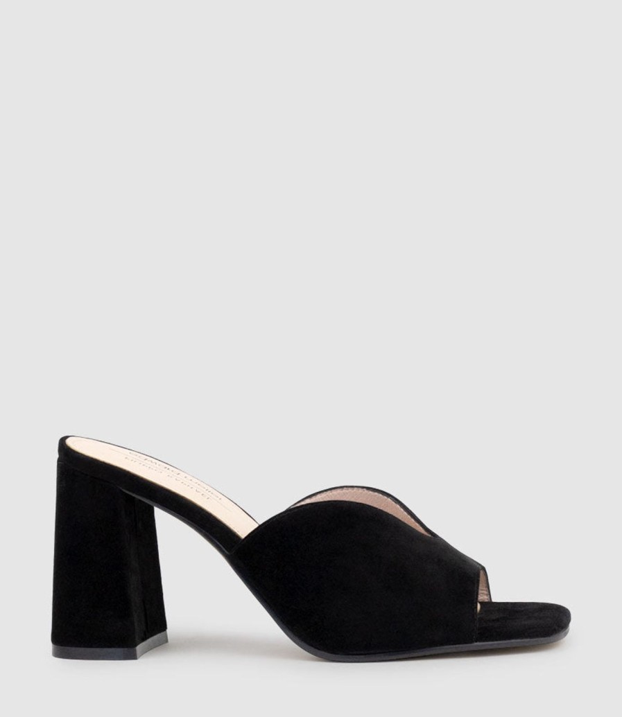 Edward Meller Kathy85 V Throat Slide In Black Suede Hot