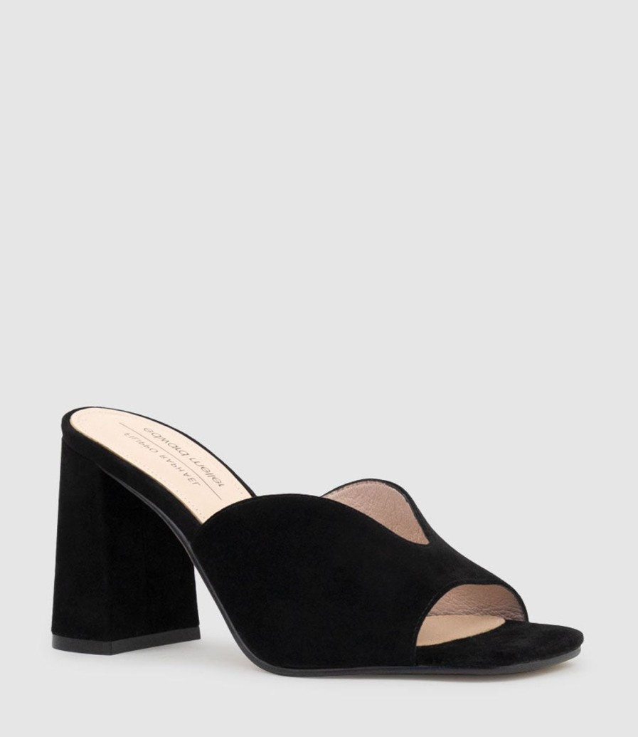 Edward Meller Kathy85 V Throat Slide In Black Suede Hot