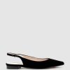 Edward Meller Elvan Flat Pointed Slingback In Black Suede Online