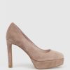 Edward Meller Ciara110 Platform Pump In Nude Suede Wholesale