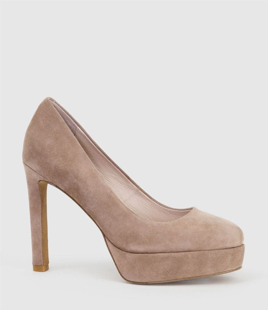 Edward Meller Ciara110 Platform Pump In Nude Suede Wholesale