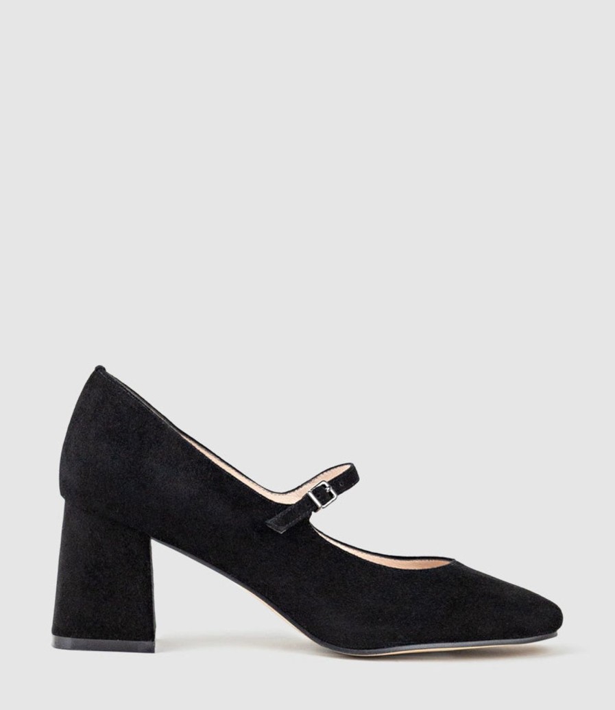 Edward Meller Celina65 Mary Jane Pump In Black Suede Online