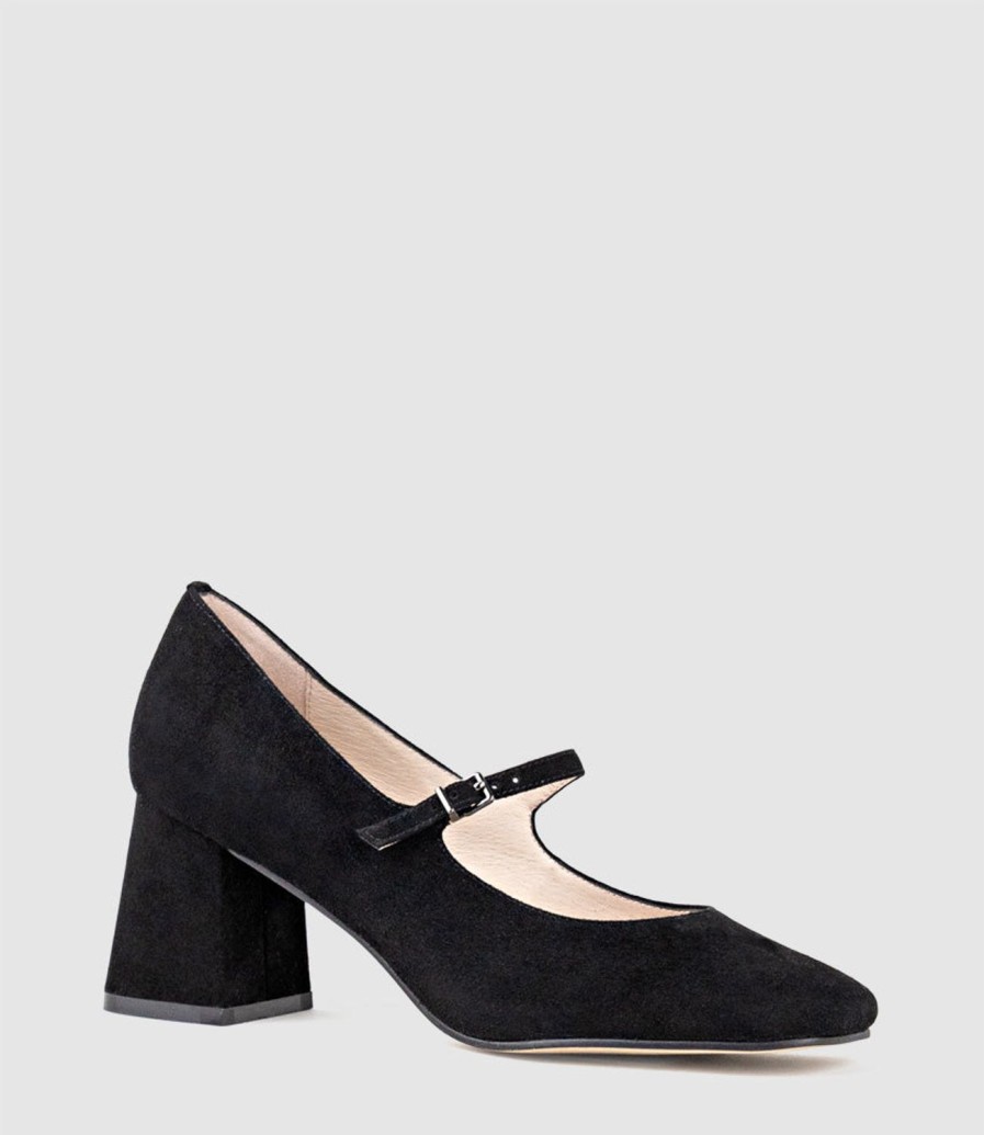 Edward Meller Celina65 Mary Jane Pump In Black Suede Online