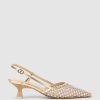 Edward Meller Destellar60 Crystal Mesh Slingback In Platino New