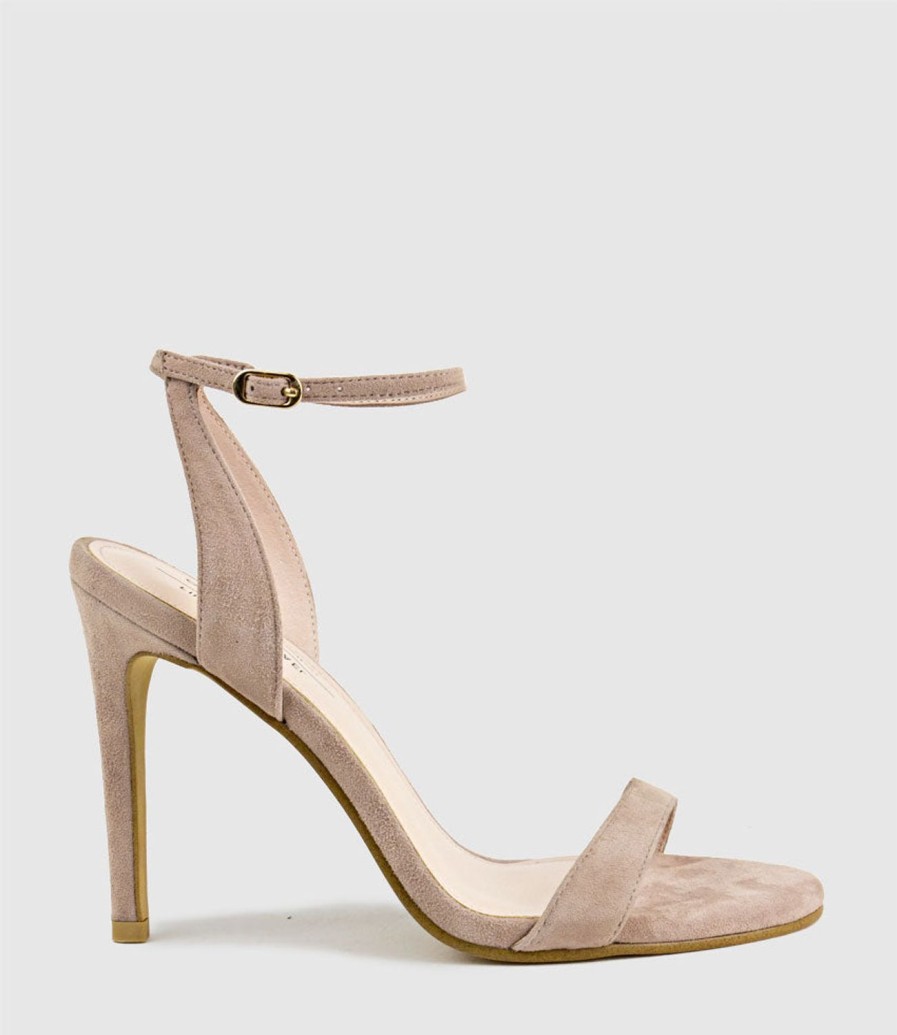 Edward Meller Wisp100 Single Strap Sandal In Nude Suede Clearance