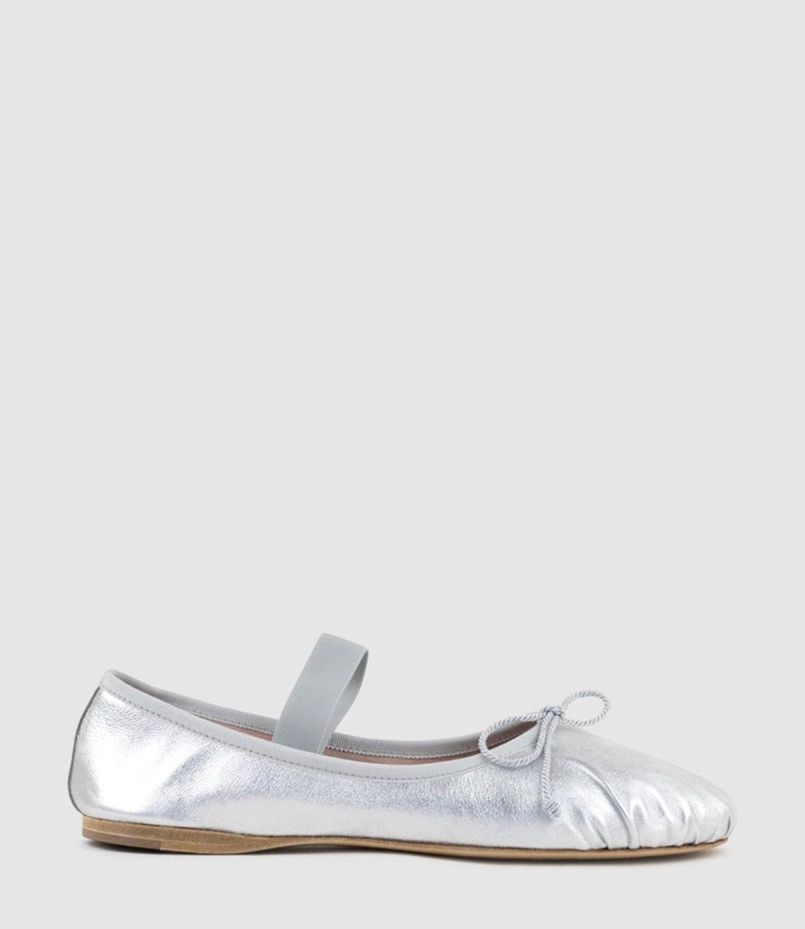 Edward Meller Eden Ballet With Elastic Strap In Silver Clearance