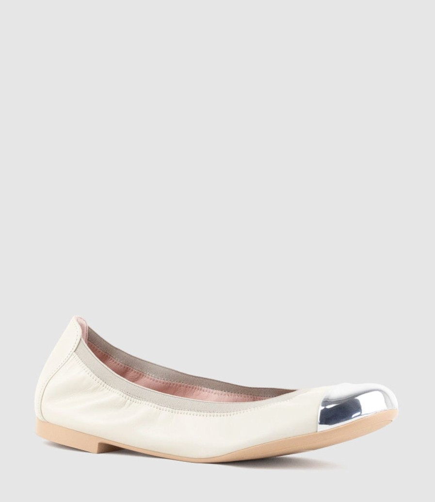 Edward Meller Elora Cap Toe Ballet In Offwhite Hot