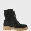 Edward Meller Woden Lace Up Combat Boot In Black Suede Best