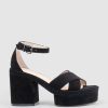 Edward Meller Retro90 Exaggerated Platform Sandal In Black Suede Best