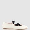 Edward Meller Emaline Crossover Elastic Ballet In Offwhite Clearance