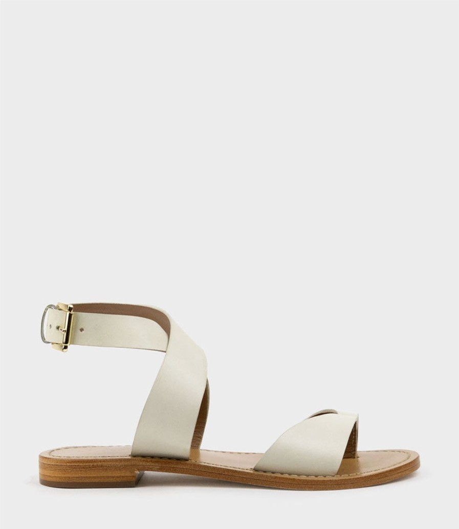 Edward Meller Solinda Ankle Wrap Sandal In White Online