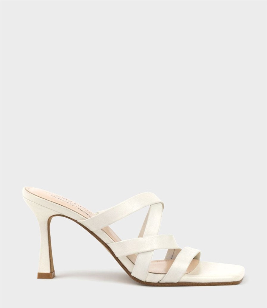 Edward Meller Indie80 Square Toe Strappy Slide In Offwhite Clearance